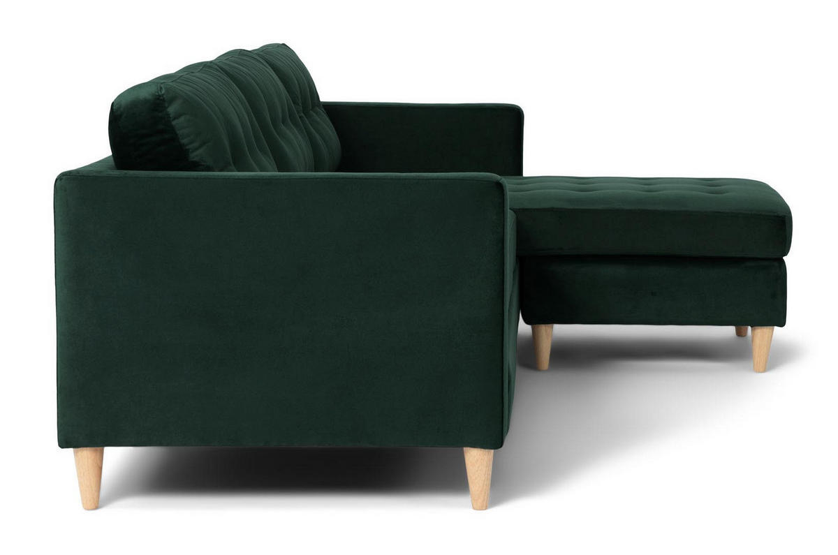 ECKSOFA Velours grün - Grün, Textil (219/151cm) - ebuy24