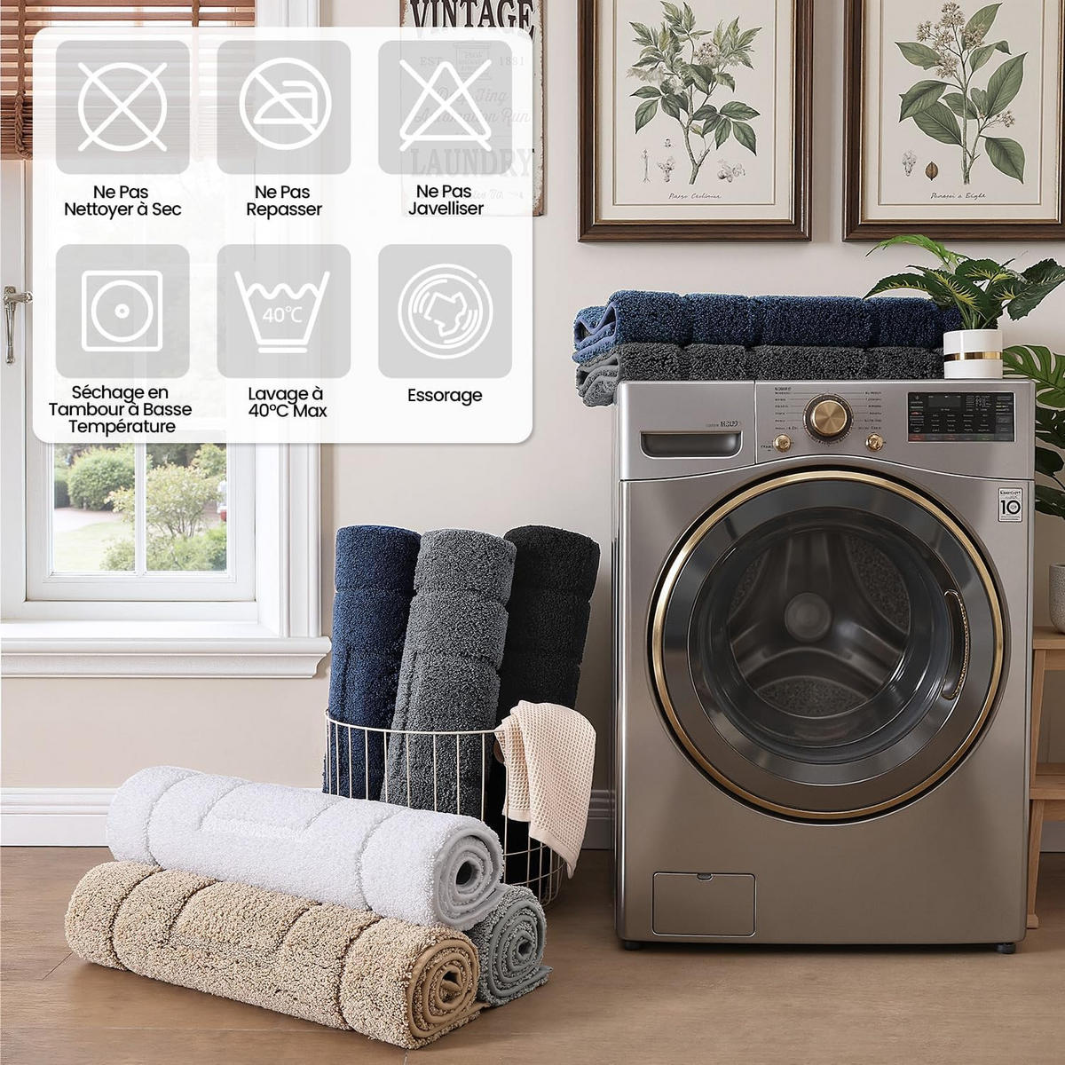 DUSCHMATTE – 50 x 80 cm – Beige - Beige, Textil (80/5cm)