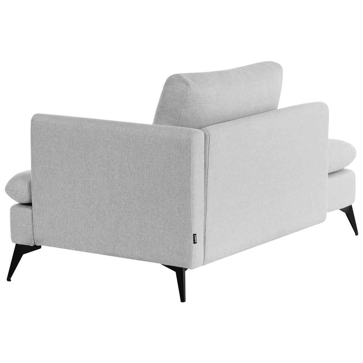 ČALOUNĚNÉ LEHÁTKO CHAISE LONGUE PRAVOSTRANNÉ Látka Světle šedé Sievoz - šedá/černá, textil (155/84/85cm) - Beliani