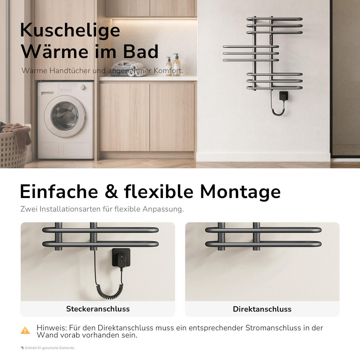 HEIZKÖRPER Elektrisch - Anthrazit, Metall (66/66/16.5cm) - EMKE