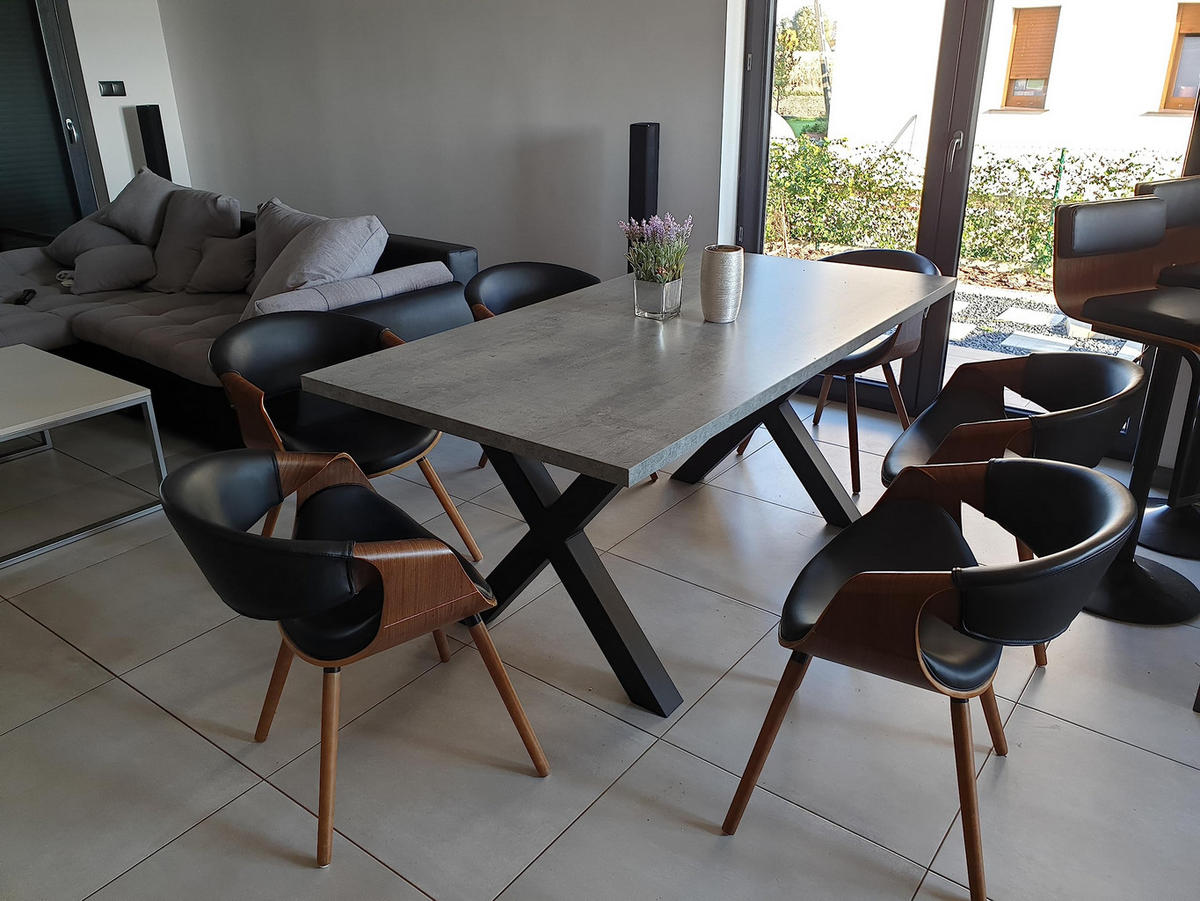 TISCHBEINE Loft 55 × 45 cm Schwarz - Schwarz, Metall (55/45/55cm) - Design Möbel