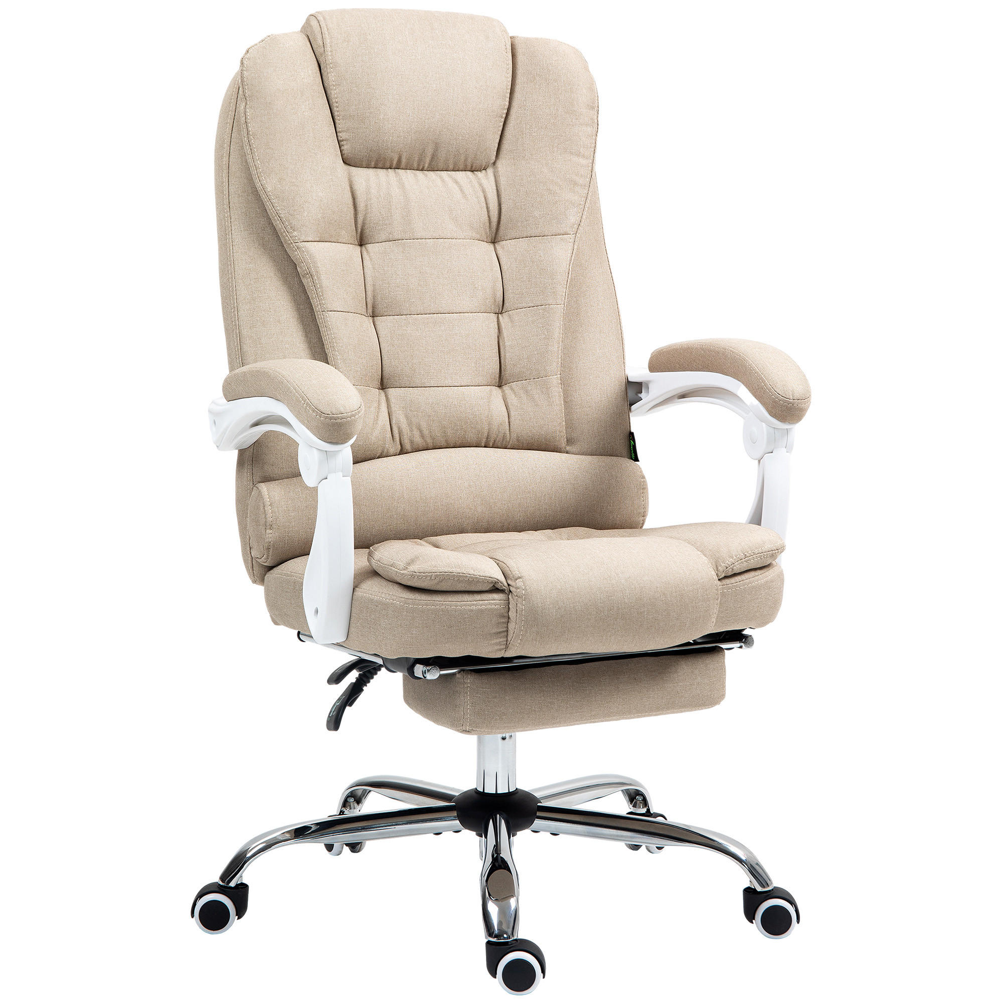 CHEFSESSEL DE-11716 mit Fußstütze & neigbarer Rückenlehne Beige - Beige, Textil (70/118/66cm) - ComfortXL