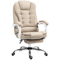 CHEFSESSEL DE-11716 mit Fußstütze & neigbarer Rückenlehne Beige - Beige, Textil (70/118/66cm) - ComfortXL