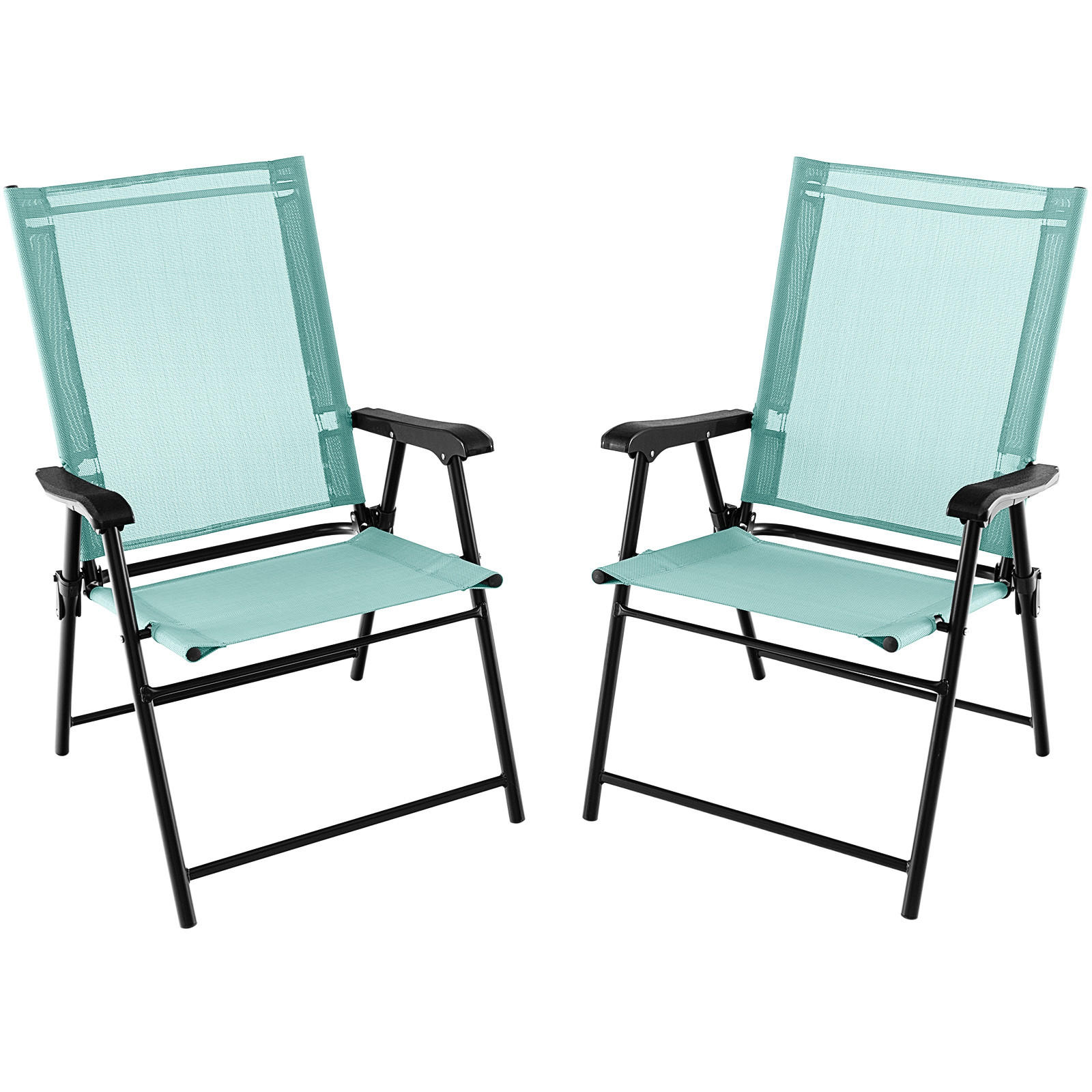 KLAPPSTÜHLE Türkis(2er-Set) - Türkis, Metall (60/93/65cm) - COSTWAY