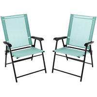 KLAPPSTÜHLE Türkis(2er-Set) - Türkis, Metall (60/93/65cm) - COSTWAY