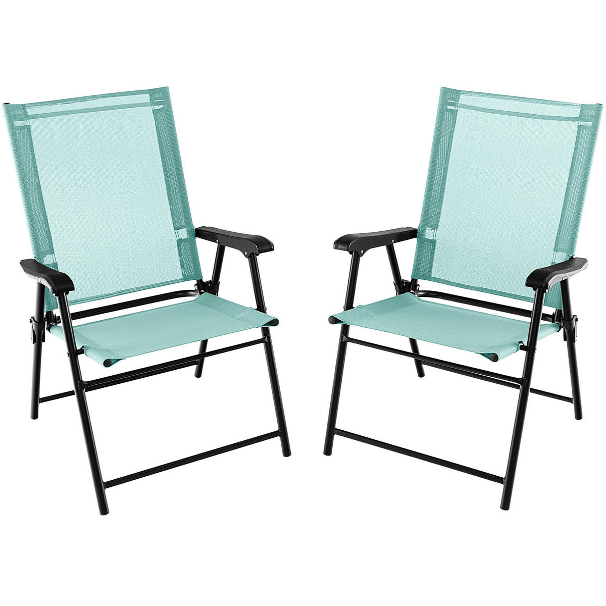 KLAPPSTÜHLE Türkis(2er-Set) - Türkis, Metall (60/93/65cm) - COSTWAY