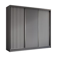 SCHWEBETÜRENSCHRANK LAMELLO 240/216/61 cm 3-türig Grau - Grau, Holzwerkstoff (240/216/61cm) - MASSENO