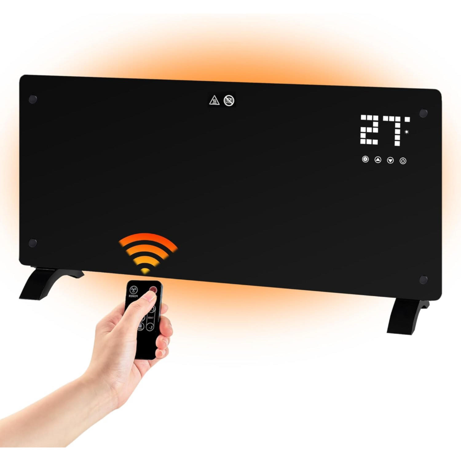 HEIZUNGSLÜFTER Emberglow 22.5/77.0/43.5 cm - Schwarz, Metall (77/43.5/22.5cm) - ZMH