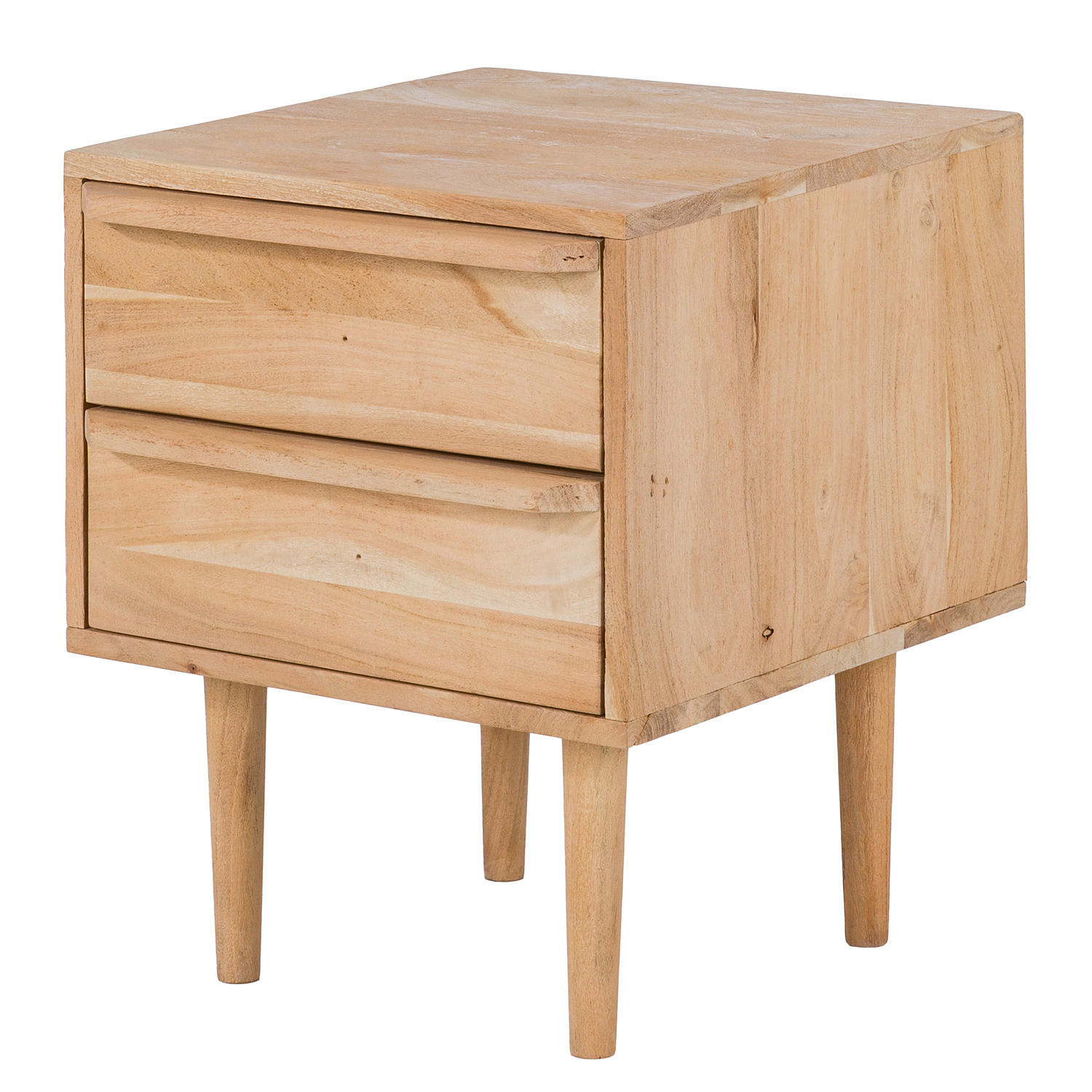 MASSIVE NACHTKOMMODE - Massivholz - Braun - Braun/Akaziefarben, Holz (40/50/40cm) - home24