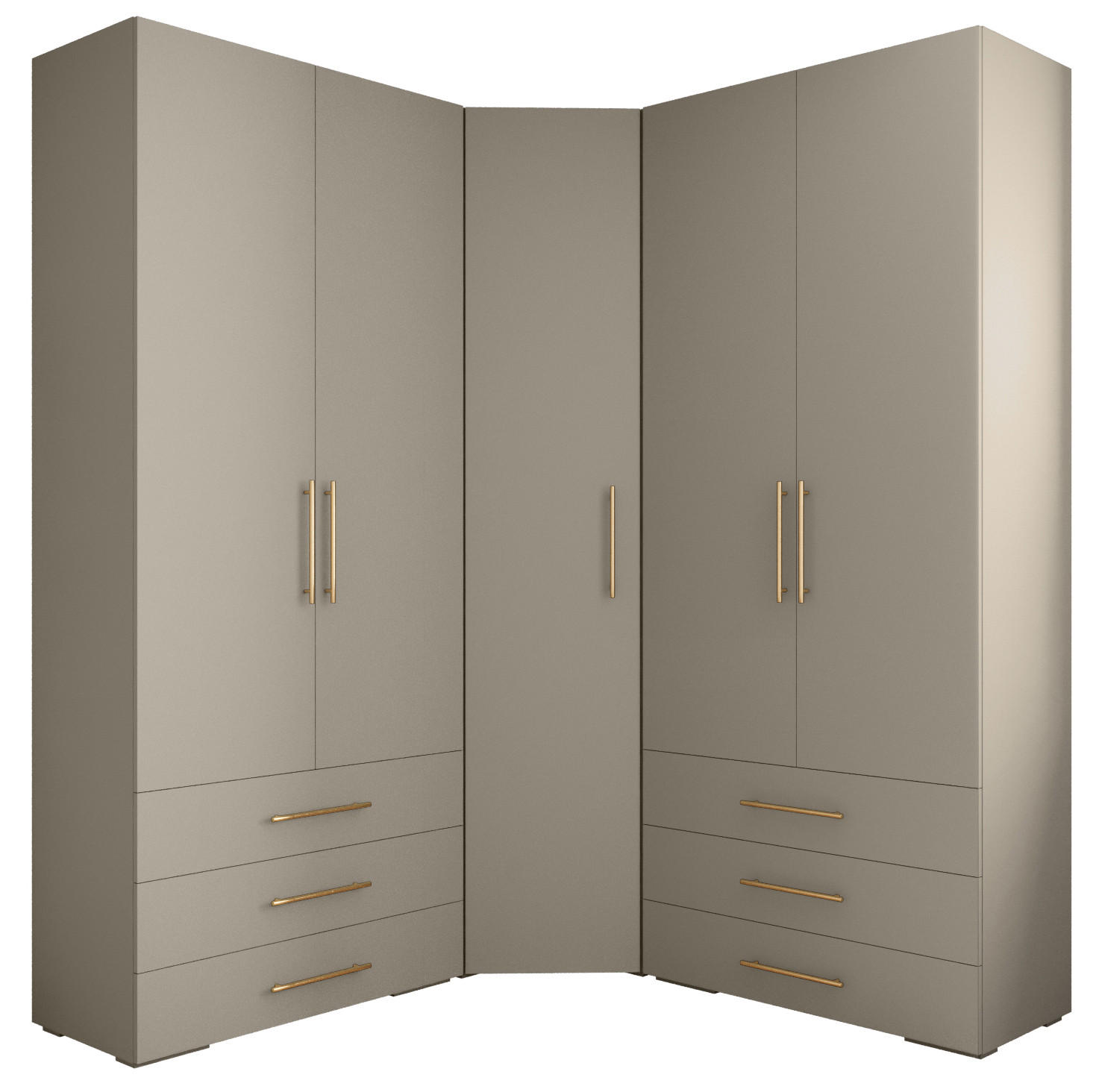 GARDEROBEN-SET 236,7/181,7/47 - Kaschmir/Goldfarben, Holz/Kunststoff (181.7/236.7/47cm) - Abiks Möbel