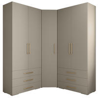 GARDEROBEN-SET 236,7/181,7/47 - Kaschmir/Goldfarben, Holz/Kunststoff (181.7/236.7/47cm) - Abiks Möbel