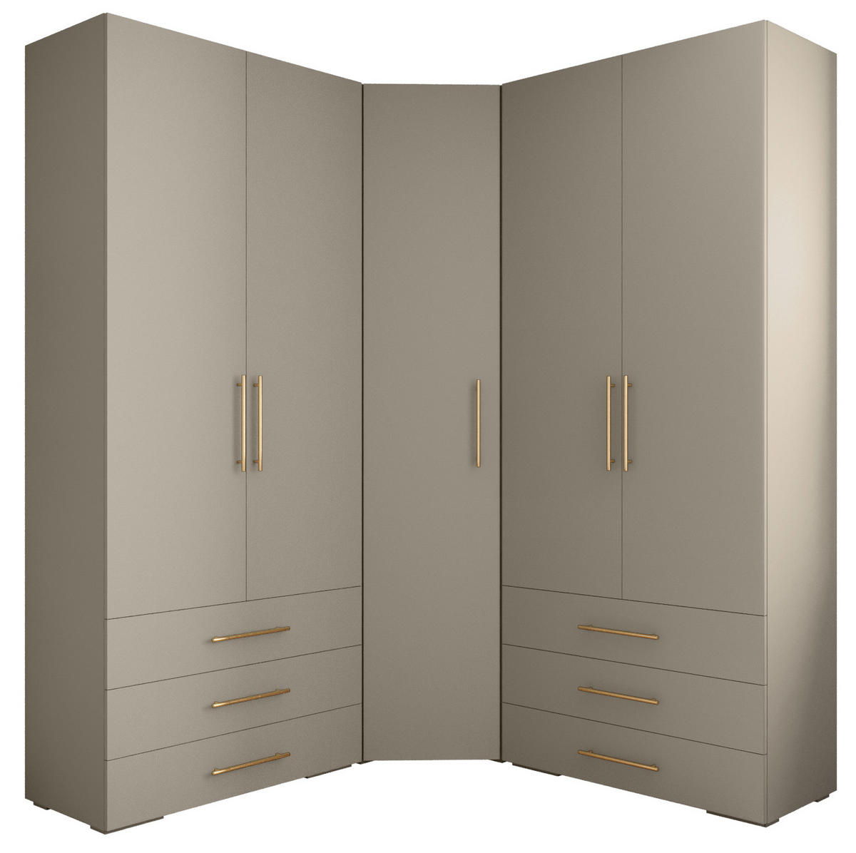 GARDEROBEN-SET 236,7/181,7/47 - Kaschmir/Goldfarben, Holz/Kunststoff (181.7/236.7/47cm) - Abiks Möbel