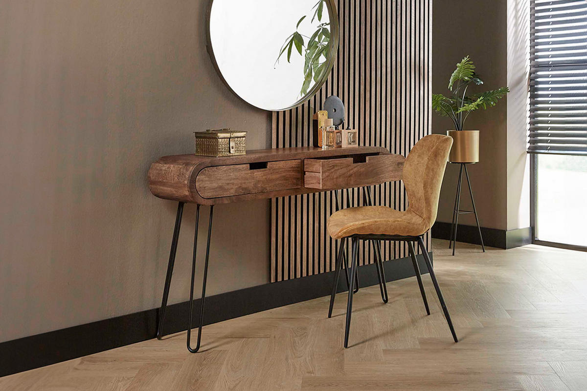 KONSOLENTISCH BARA Braun Holz - Schwarz/Braun, Holz (30/120/76cm) - KAWOLA