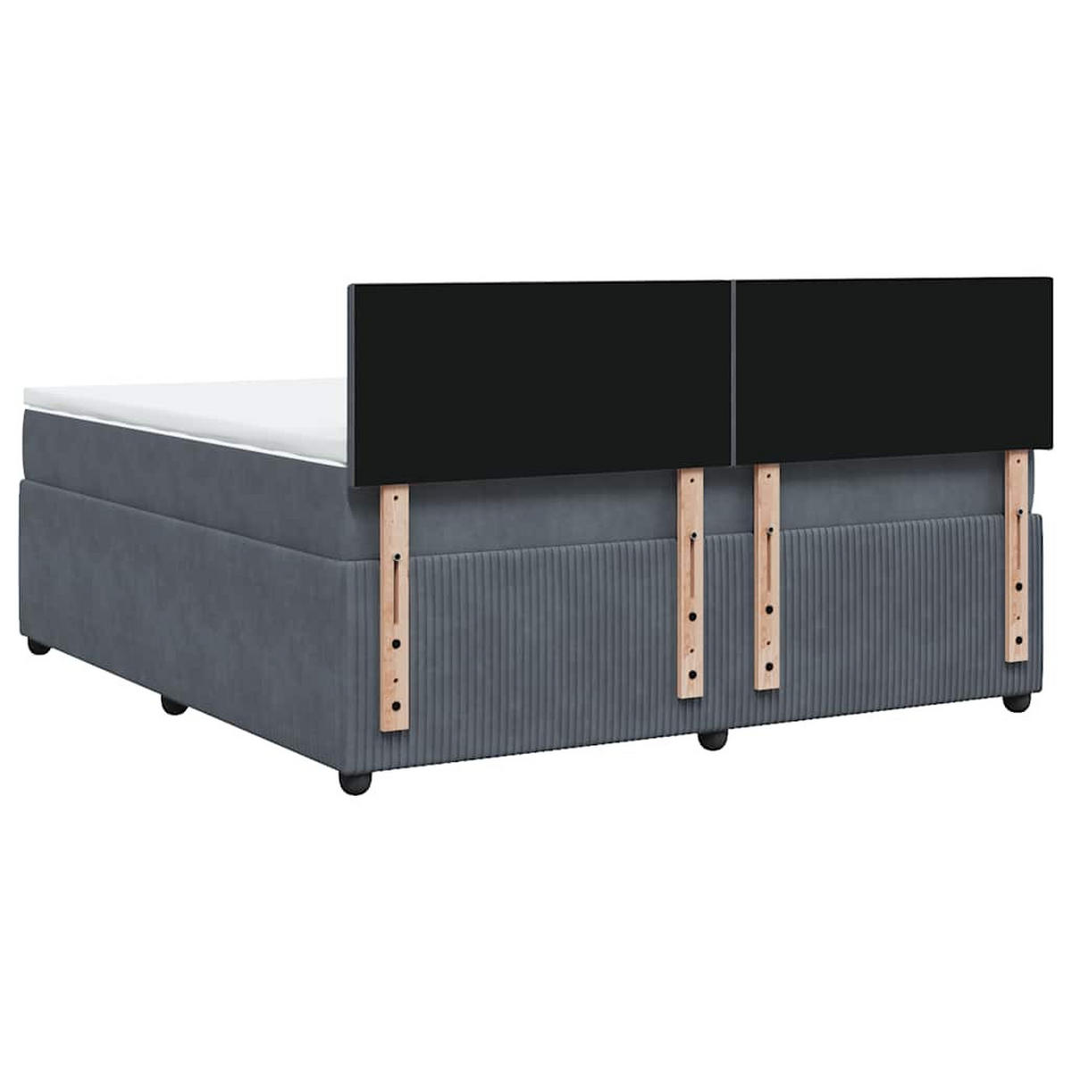 BOXSPRINGBETT 180/200 Cm Grau Samt - Grau, Textil (180/200cm) - vidaXL