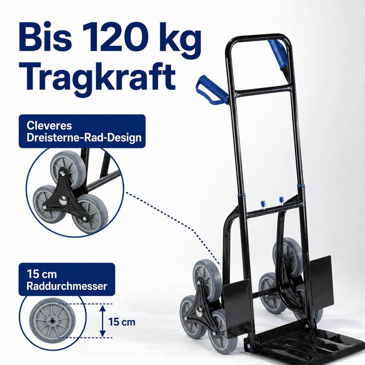 TREPPEN-SACKKARRE klappbar - Alufarben, Metall (110/47.5/60cm) - Westfalia