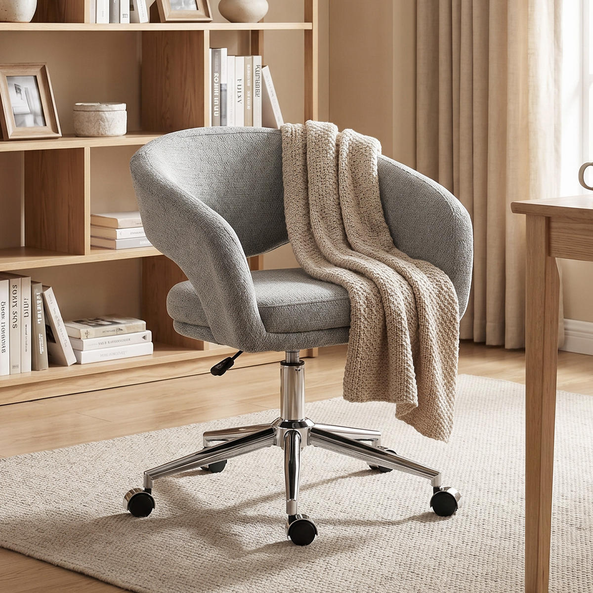 BÜROSTUHL Grau 61.5/56.0/84.0 cm - Grau, Textil (56/84/61.5cm)