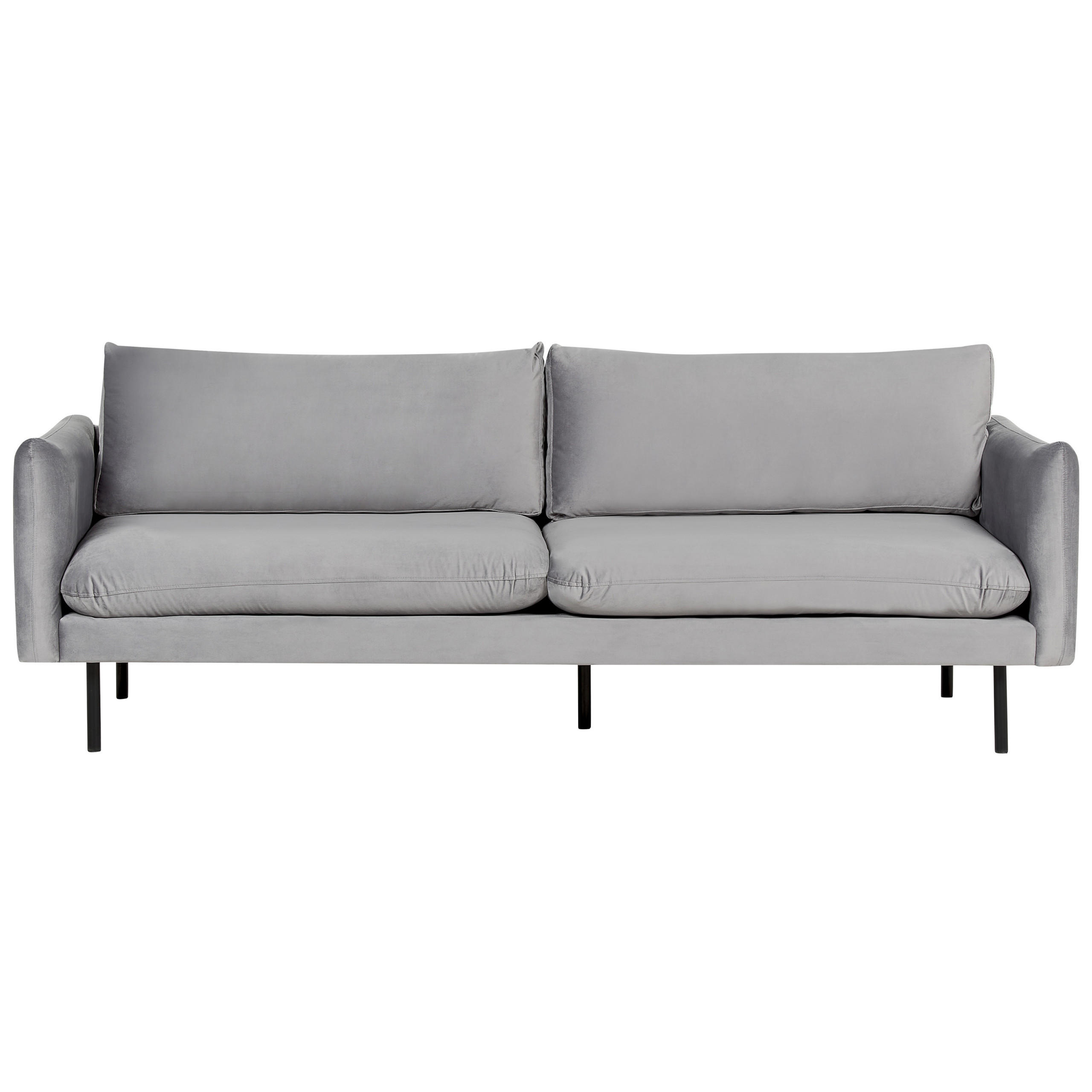 3-SITZER-SOFA Samtstoff Grau Vinterbro - Grau, Textil (220/86/84cm) - Beliani