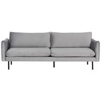 POHOVKA 3-místná Sametová látka Šedá Vinterbro - šedá, textil (220/86/84cm) - Beliani