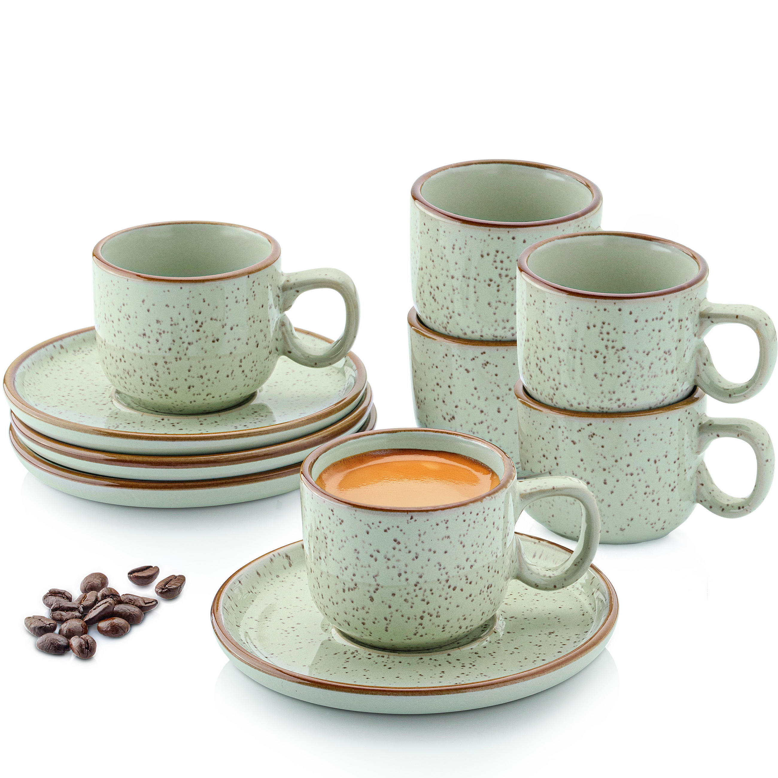 ESPRESSOTASSEN SET RIO Minze - 12 teilig aus Steingut - Grün, Keramik (0.08L) - Sänger