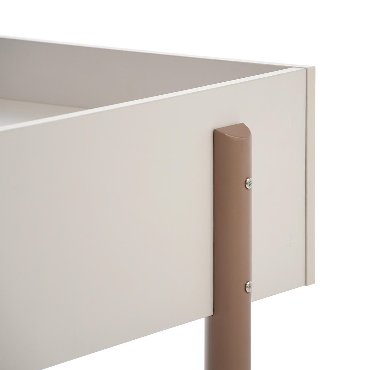 SCHREIBTISCH Boreo mit braunen Metallbeinen, 126 cm, Kaschmir+Hellbraun - Hellbraun/Kaschmir, Metall (58/126/82cm) - Beautysofa