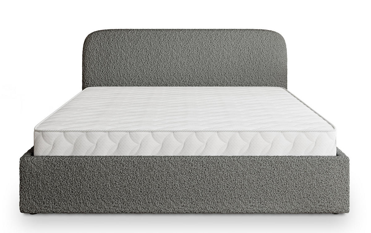 POLSTERBETT RENIVE Q 120x200 cm mit Bettkästen - Grau - Grau, Holz/Textil - MASSENO
