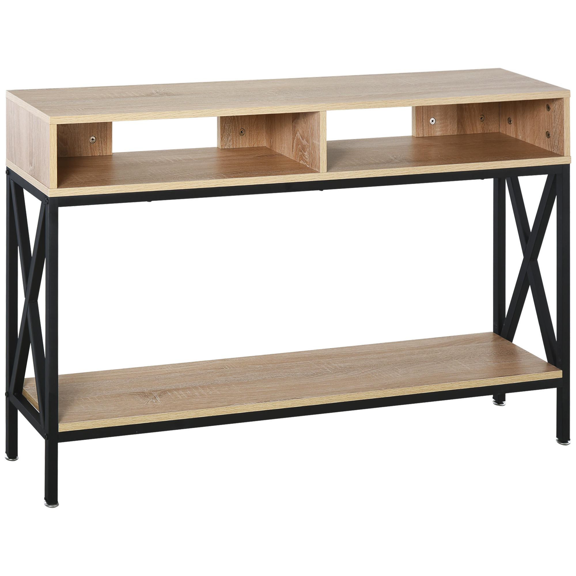 KONSOLENTISCH DE-16807 Holzoptik & Schwarz - Beige, Holzwerkstoff (120/23/75cm) - ComfortXL
