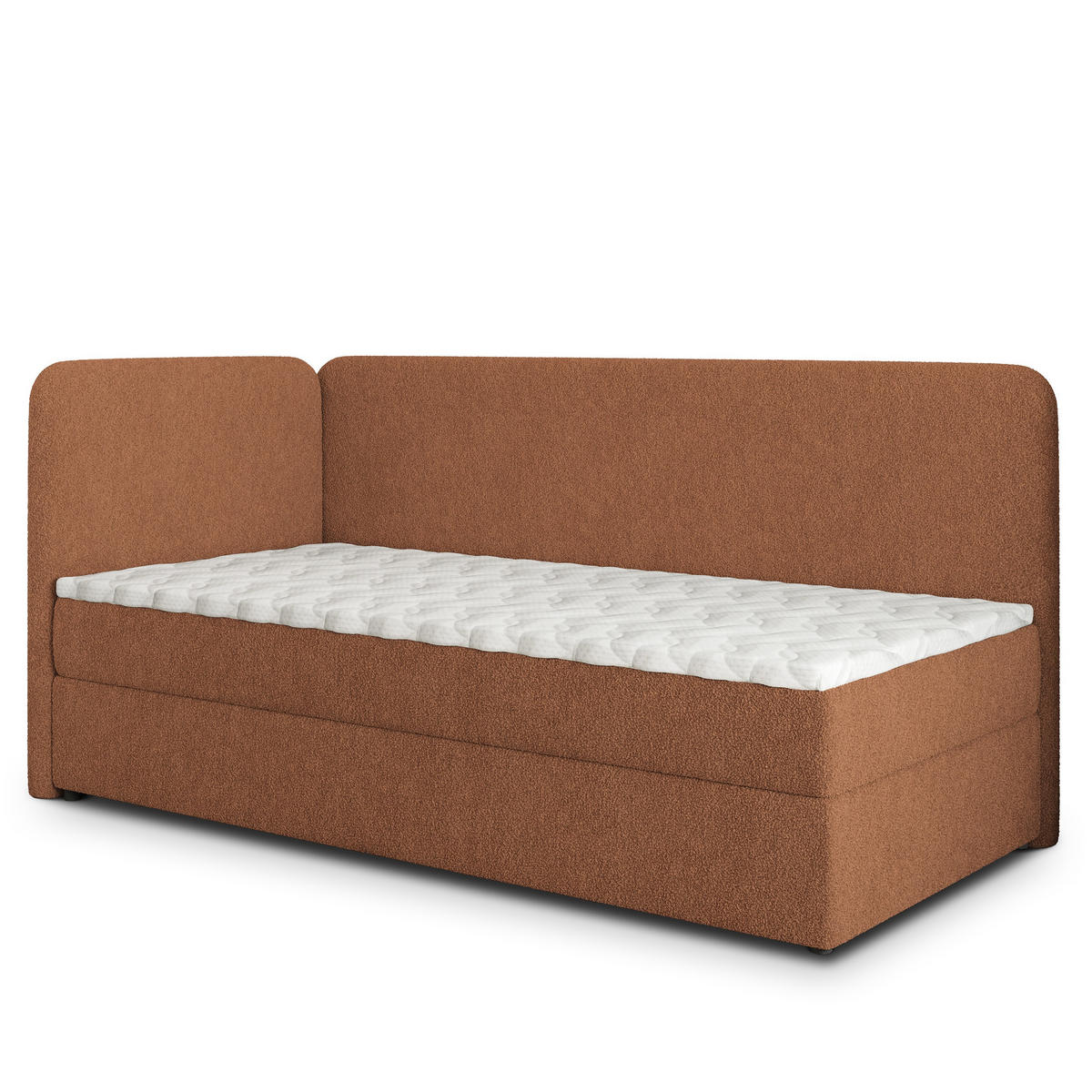 BOXBETT GINA 80x200 cm mit Matratze und Topper, H2+H3 - Kupferfarben - Kupferfarben, Holz (80/200cm) - MASSENO