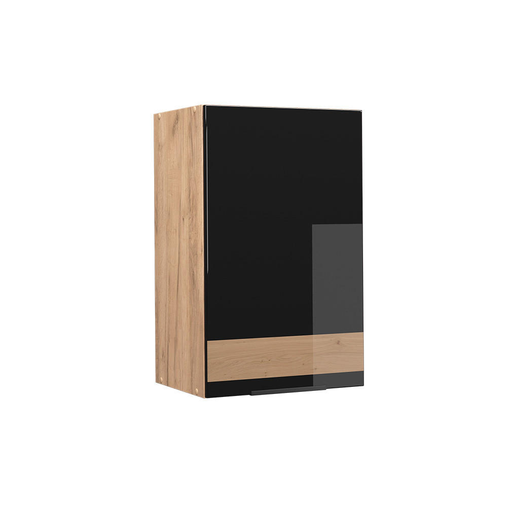 HÄNGESCHRANK Fame-Line Schwarz Eiche hochglanz 45 cm - Schwarz Hochglanz/Eiche Wotan, Holzwerkstoff (45/72/34.1cm) - Vicco