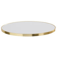 TISCHPLATTE runder 60 cm, Weiß - Weiß Hochglanz/Goldfarben, Metall (60/2.5/60cm) - Oviala