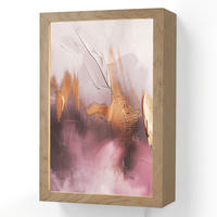 NÁSTĚNNÁ LAMPA Fialová - abstraktní - barva - zlatá 20x30 cm - světle fialová, kompozitní dřevo (20/30/8cm) - OnlyWow