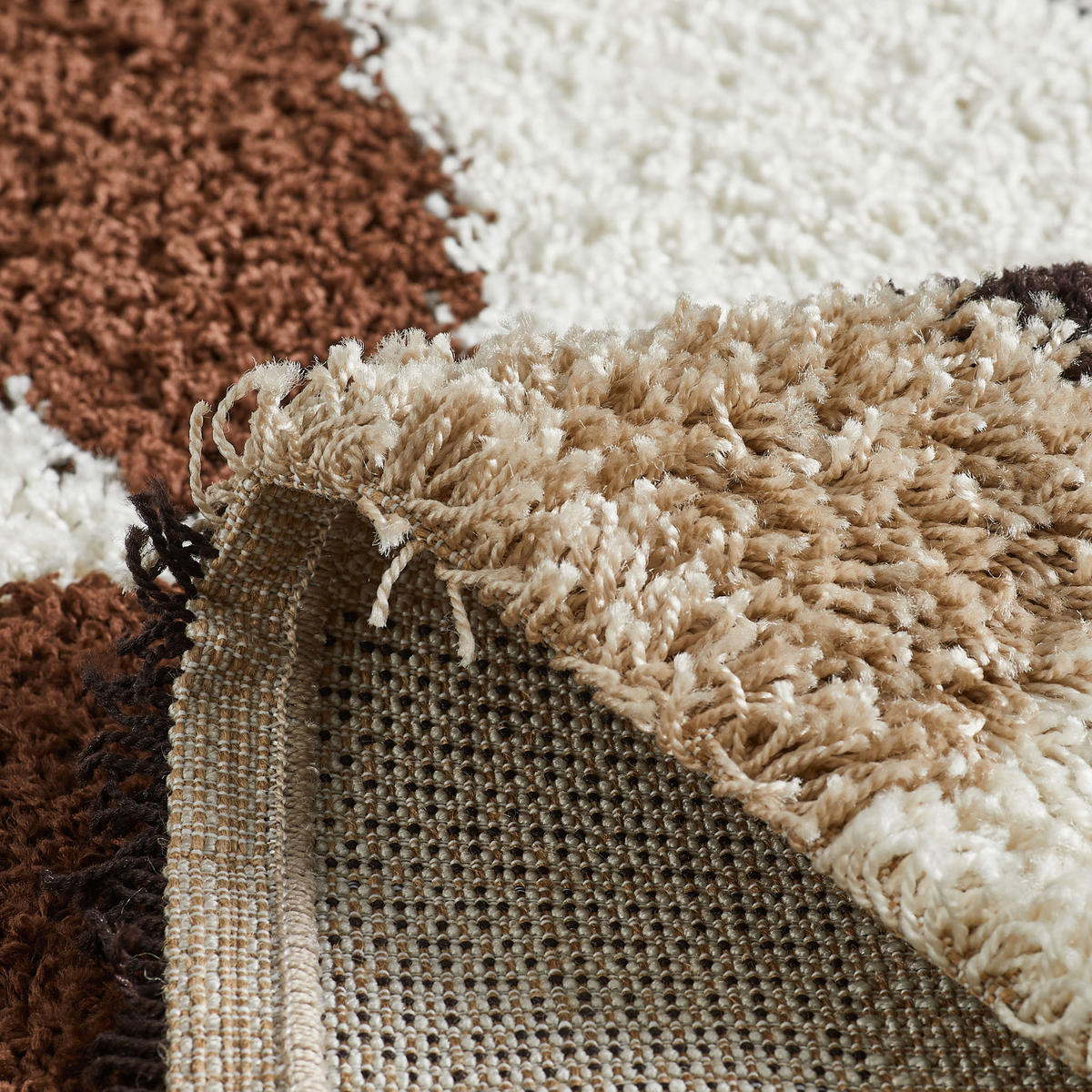 TEPPICH shaggy mit grafischem Muster in Braun Palerme 80x140 cm - Braun, Textil (80/140cm) - Nazar Rugs