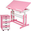 SCHREIBTISCH ,pflegeleicht,rosa - Rosa, Holz (55/94/109cm) - tectake