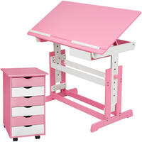 SCHREIBTISCH ,pflegeleicht,rosa - Rosa, Holz (55/94/109cm) - tectake