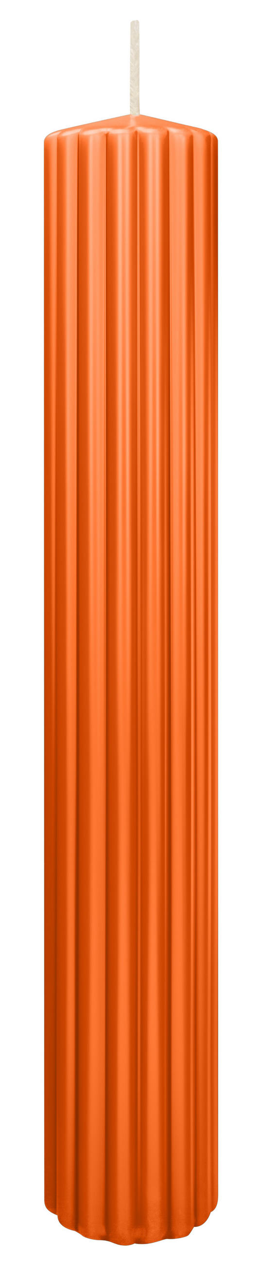 RILLEN KERZEN Aprikose 300 x Ø 45 mm, 4 Stück - Orange, Paraffin (8/15/15cm) - Wiedemann Kerzen