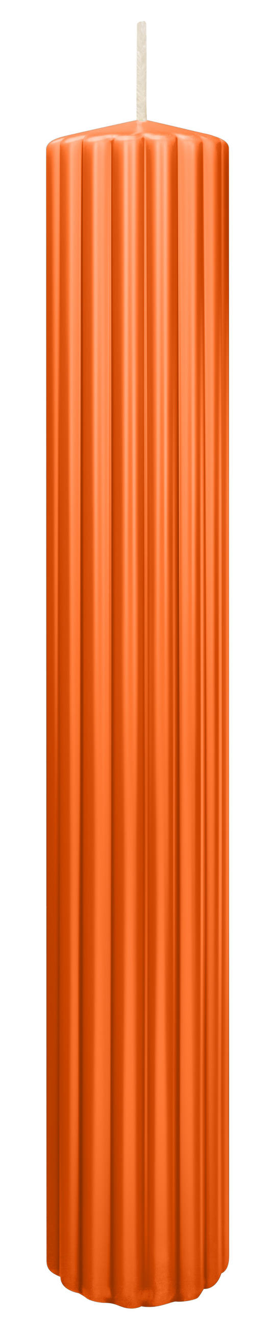 RILLEN KERZEN Aprikose 300 x Ø 45 mm, 4 Stück - Orange, Paraffin (8/15/15cm) - Wiedemann Kerzen