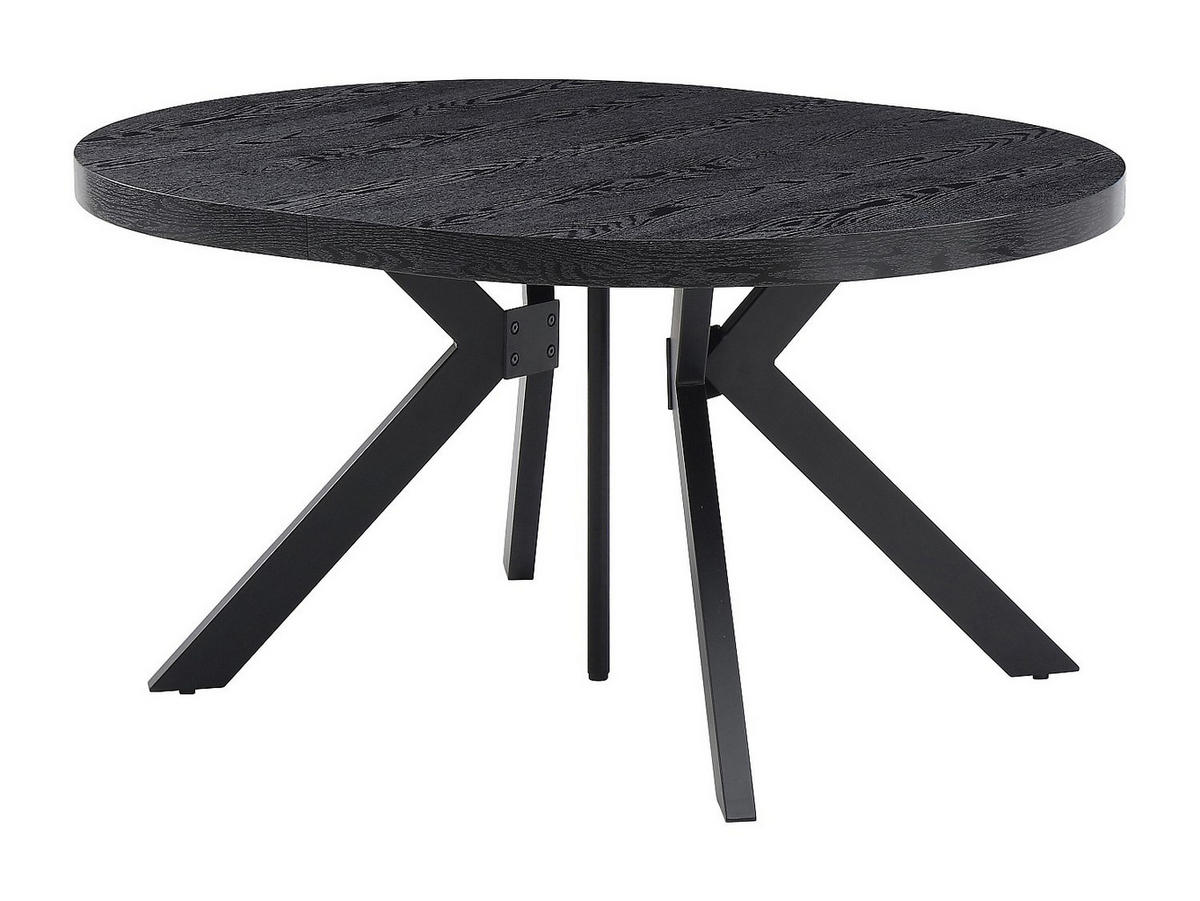 ESSTISCH - ausziehbar - 6 bis 12 Personen - MDF & Stahl - Schwarz - KOMONI - Schwarz, Holz (120/300/76cm) - Vente-Unique