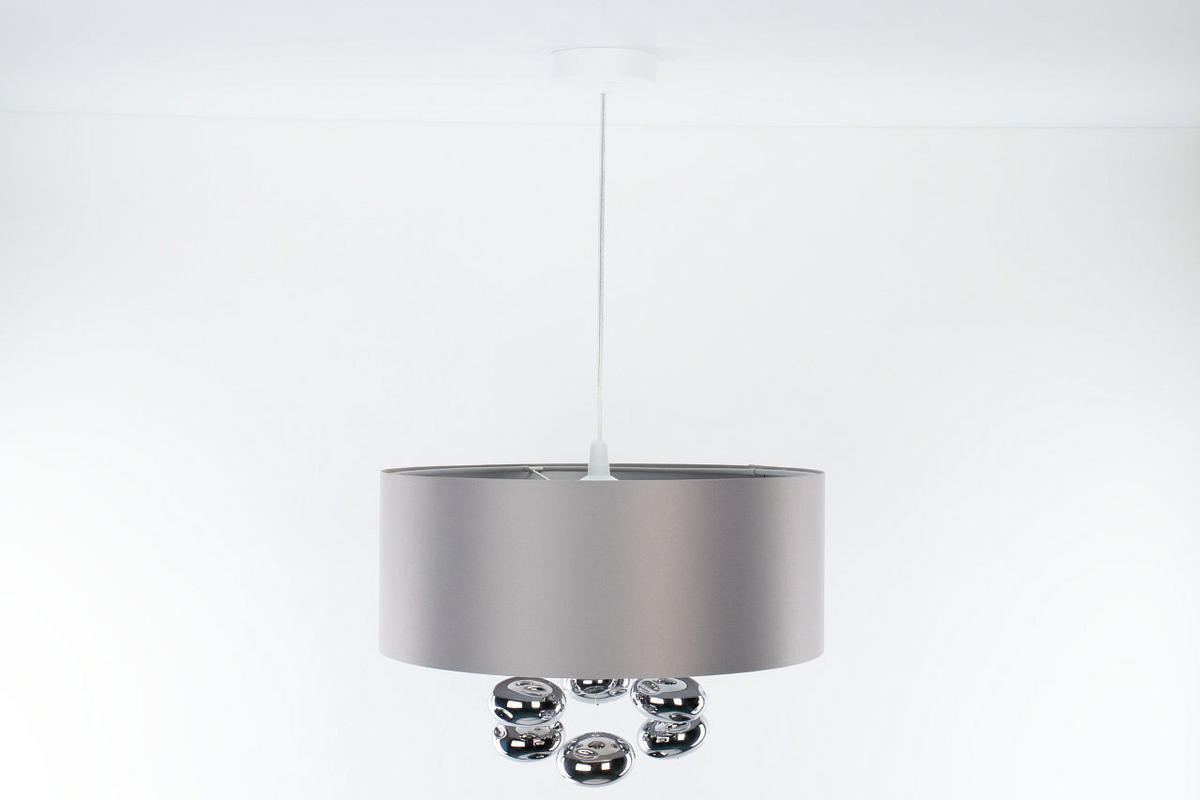 HÄNGELEUCHTE Grau 40/96 cm - Silberfarben/Grau, Kunststoff (40/1/96cm) - ONZENO