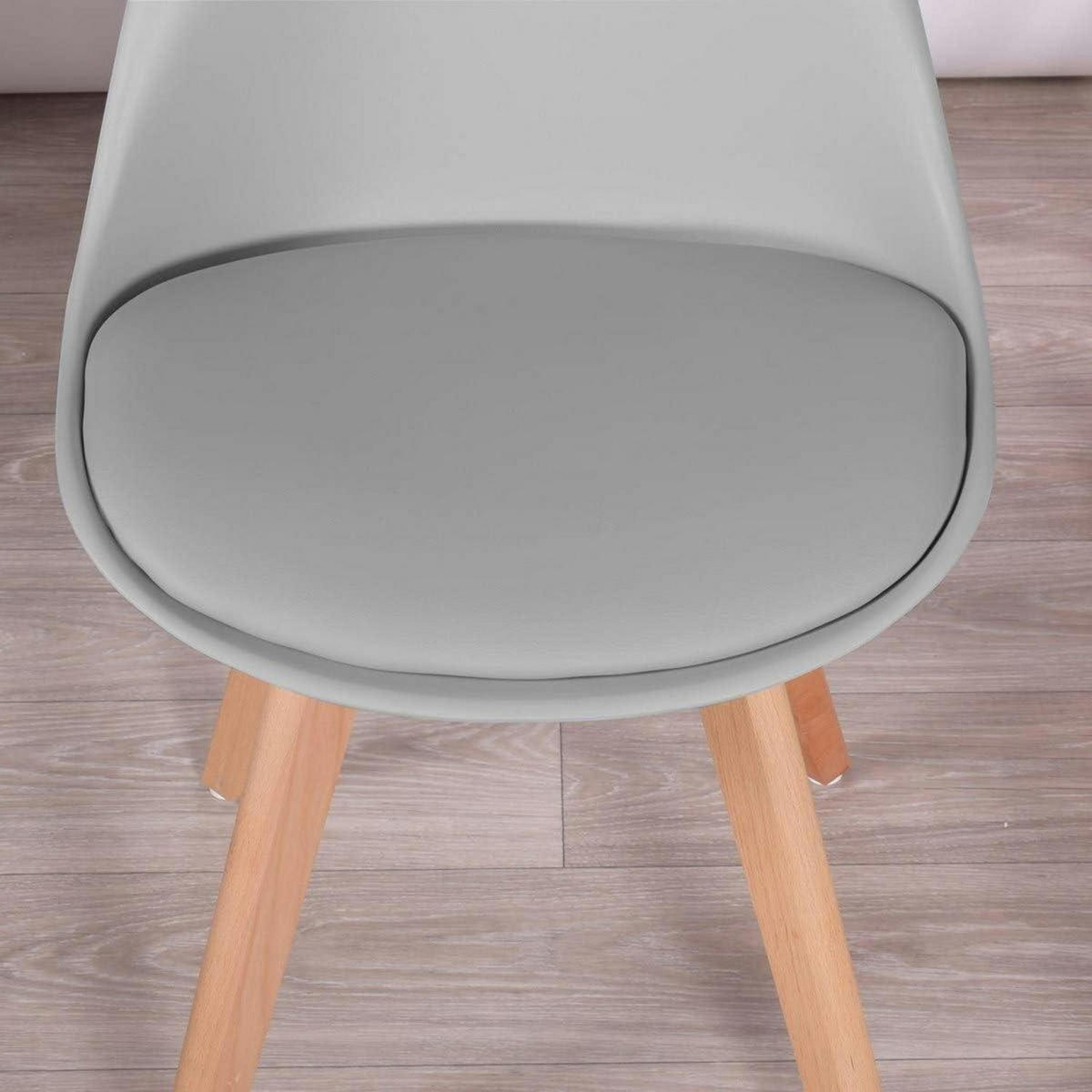 ESSZIMMERSTUHL 8-teiliges Set Grau mit Massivholzbeinen - Grau, Kunststoff (47.5/82/41cm)