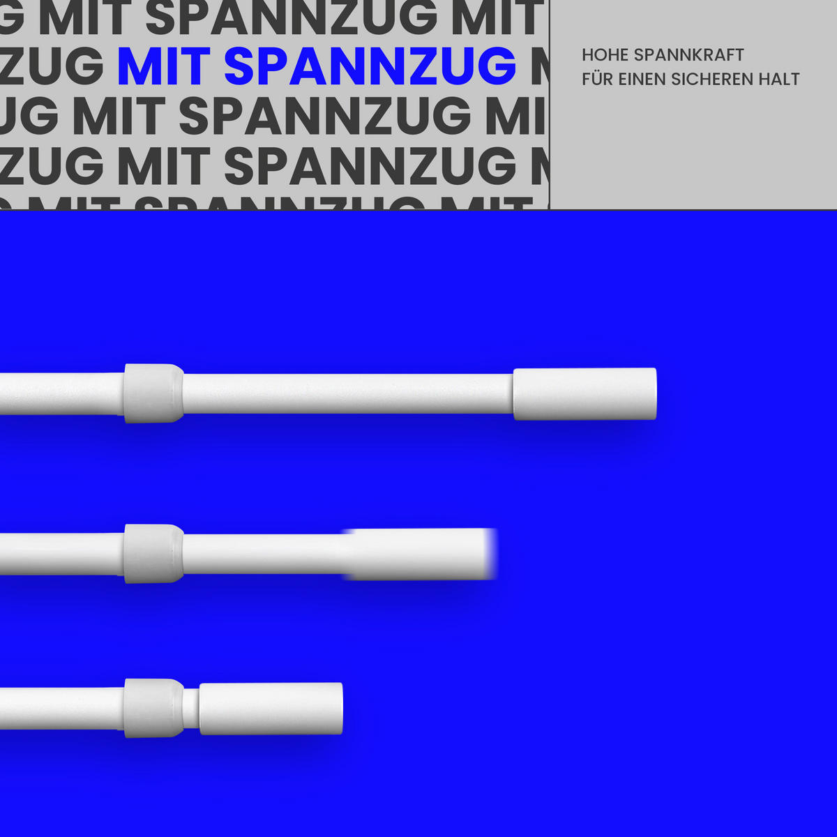 KLEMMSTANGE ausdrehbar/ausziehbar Ø8/10mm ( Weiß Fit ) 60-80 cm - Weiß, Metall (1/1/80cm) - Bestlivings