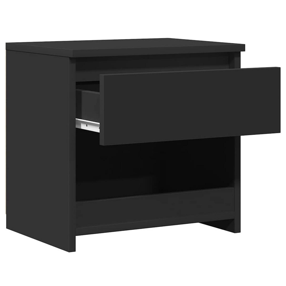 NACHTTISCH mit 1 Schublade, 1 Fach 40/30/39 cm aus Holzwerkstoff in Schwarz - Schwarz, Holz (40/39/30cm) - vidaXL