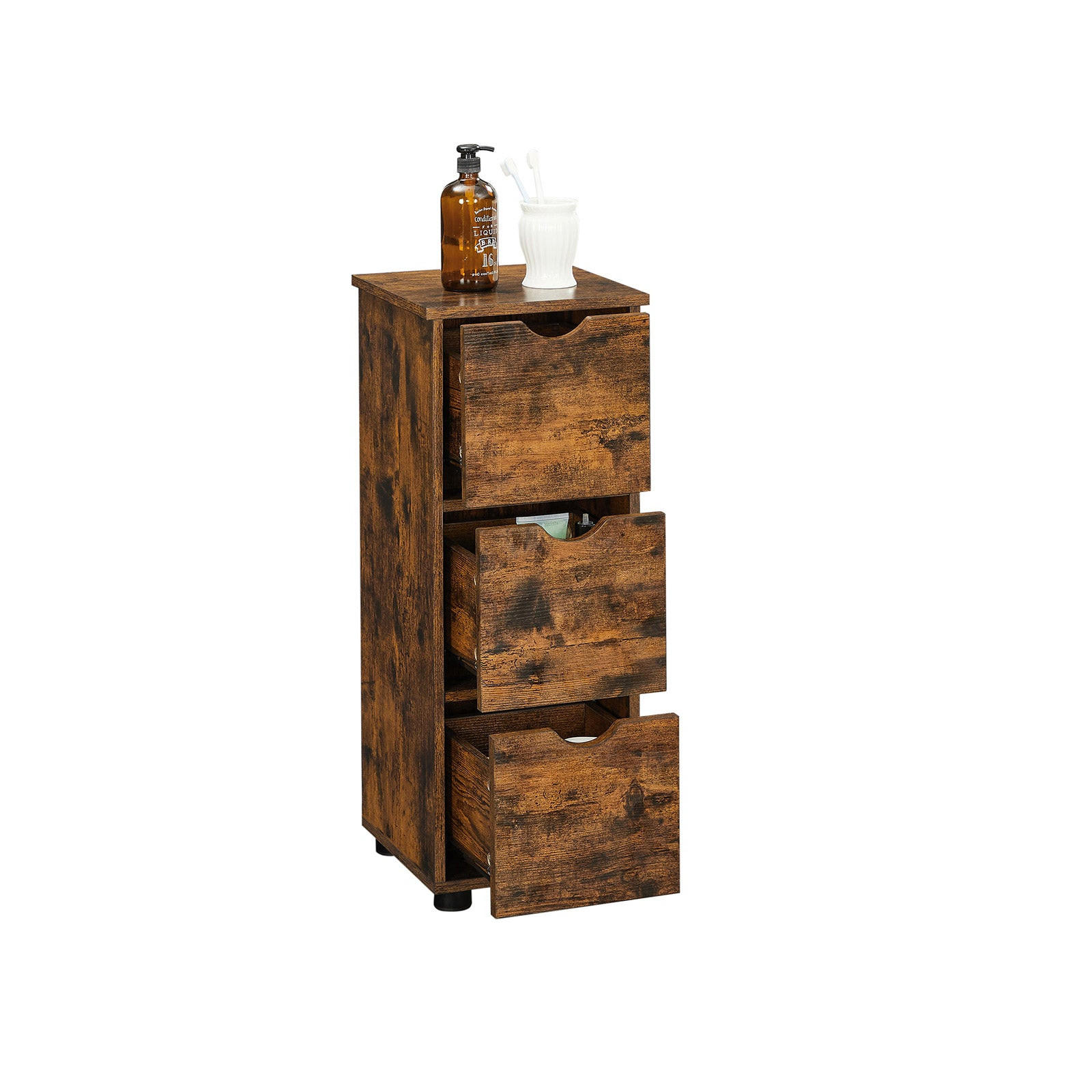 BADEZIMMERSCHRANK KOMMODE - Braun, Holzwerkstoff (30/80/30cm) - Hansiro