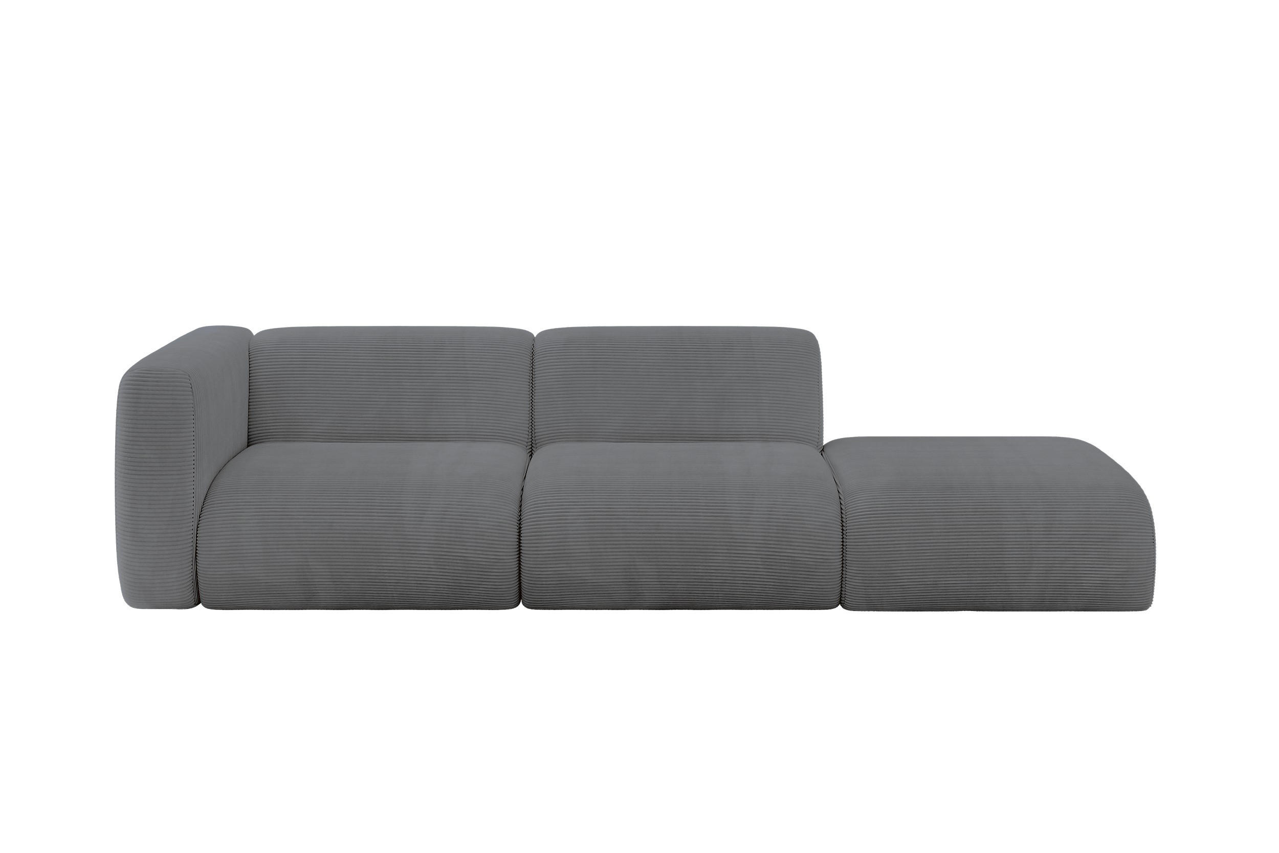 ALTDECOR POHOVKA S LEVOU OTOMANOU MIRA-S3 296x89x70 Tmavě šedá Manšestr