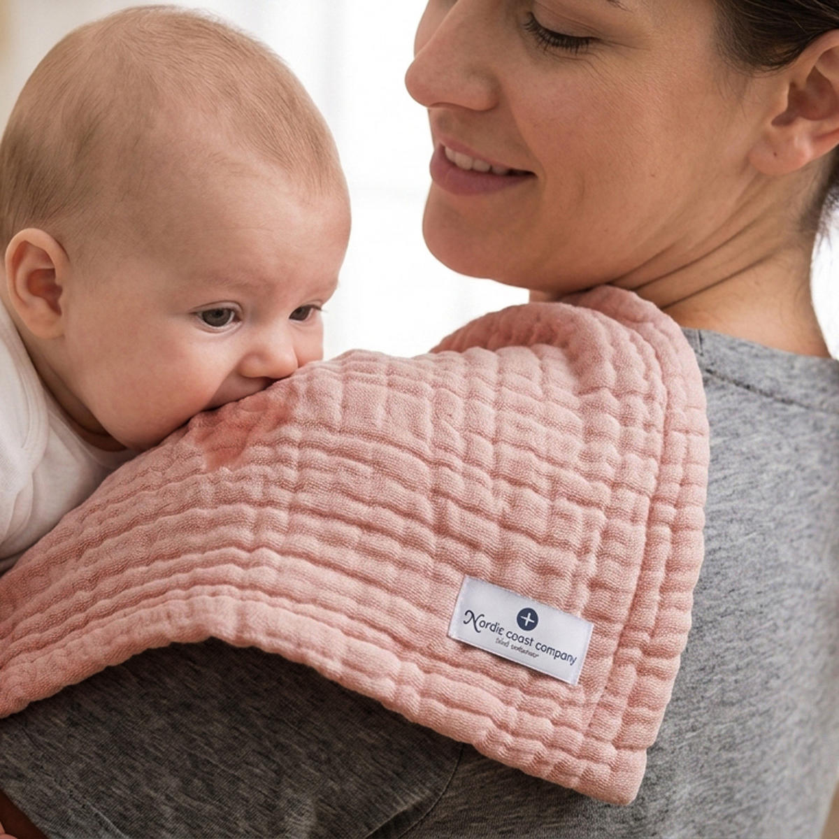 MUSSELINDECKE Babydecke Stilltuch Einschlagdecke Säuglingsdecke Mulltuch ab Geburt - Altrosa, Textil (80/80cm) - nordic coast company