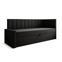 JUGENDBETT, 90 x 200 cm, Tokio, Bett mit Bonellmatratze H3 und Bettkasten, Einzelbett, Schwarz - Schwarz, Holzwerkstoff/Kunststoff (90/200cm) - Trada