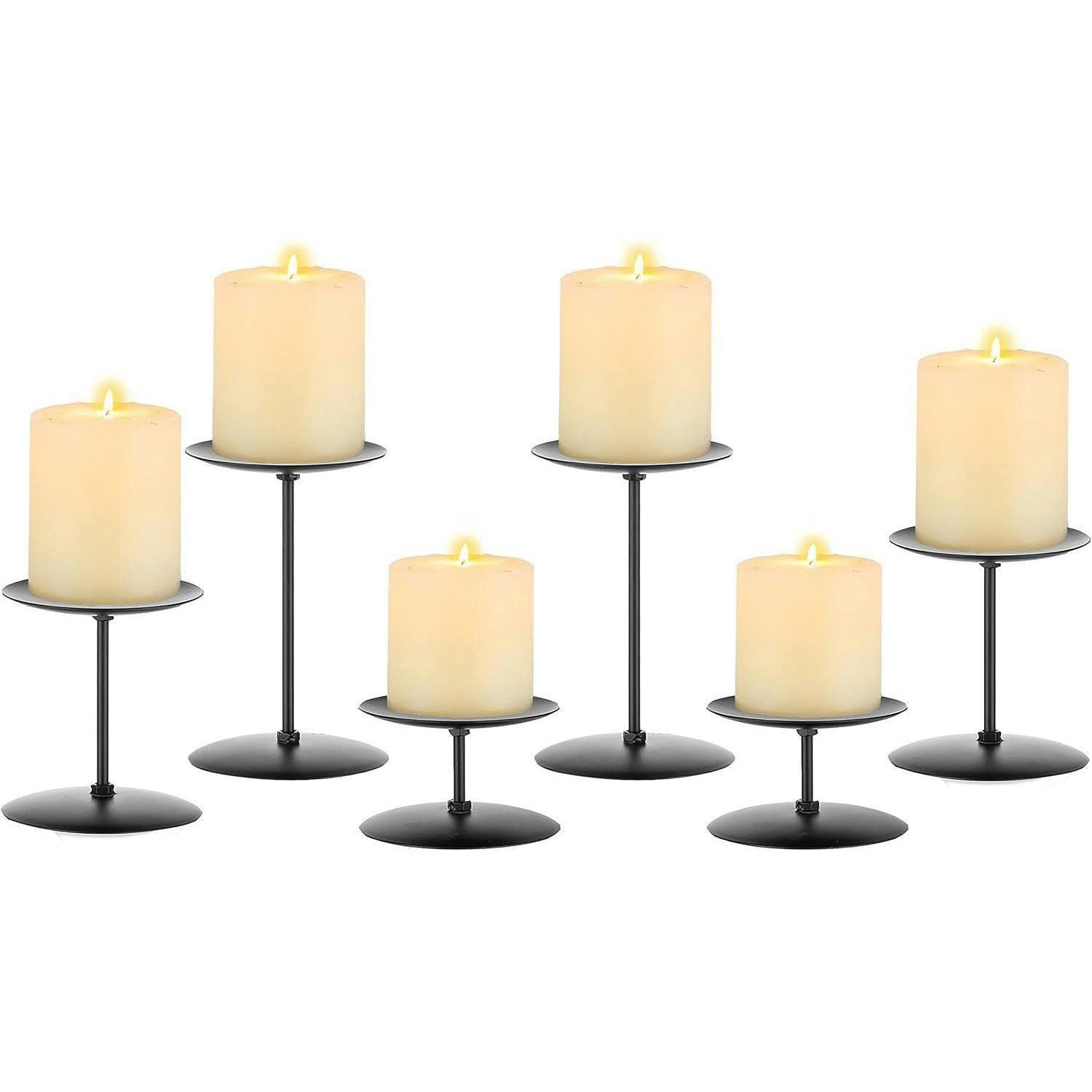 KERZENSTÄNDER 6er Set Metall Schwarz - Schwarz, Metall (9/14.6/9cm)
