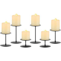 KERZENSTÄNDER 6er Set Metall Schwarz - Schwarz, Metall (9/14.6/9cm)