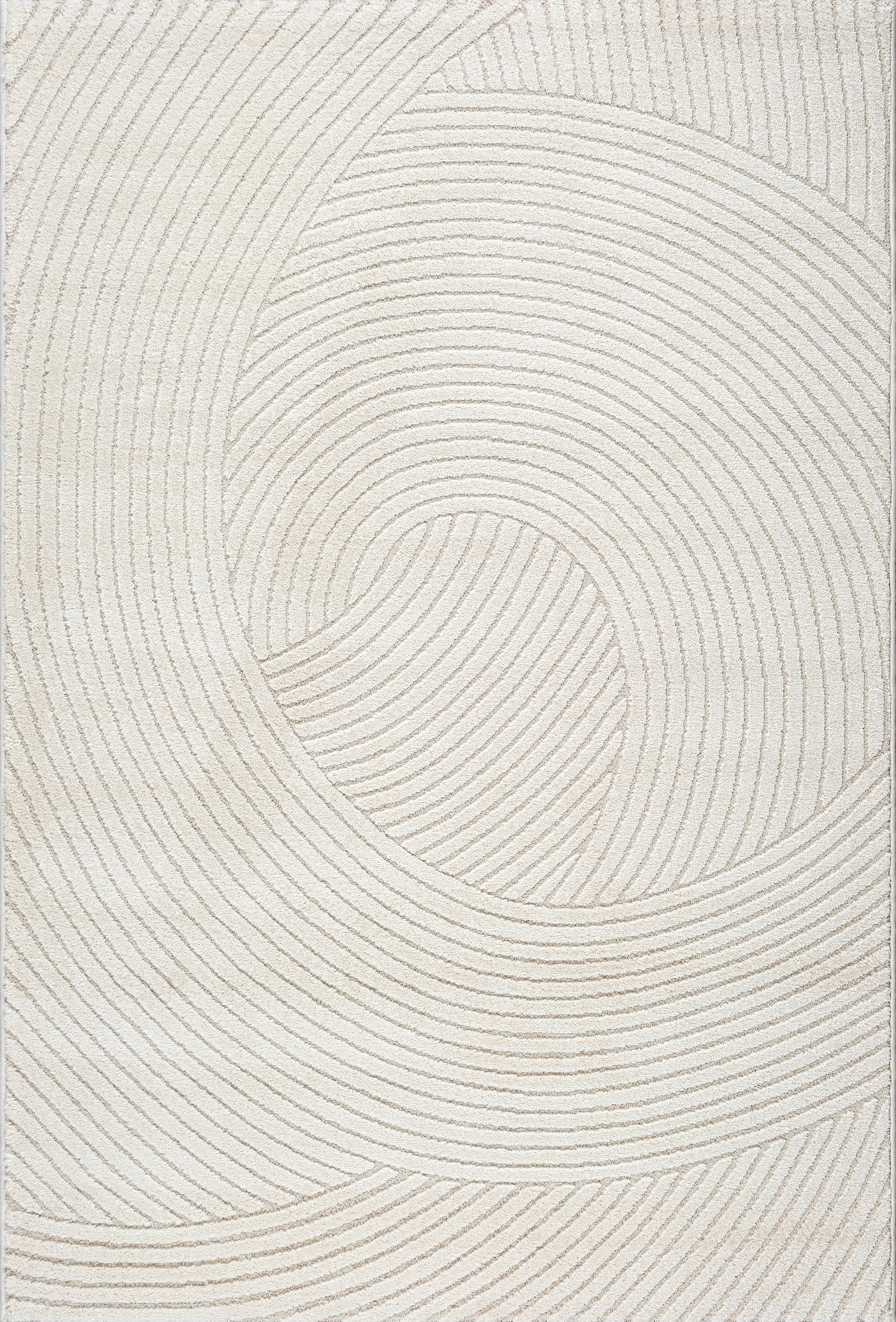 KURZFLORTEPPICH Geometrisch CETINA Polypropylen Creme 140 x 200 cm - Beige, Textil (140/200cm) - KADIMA DESIGN