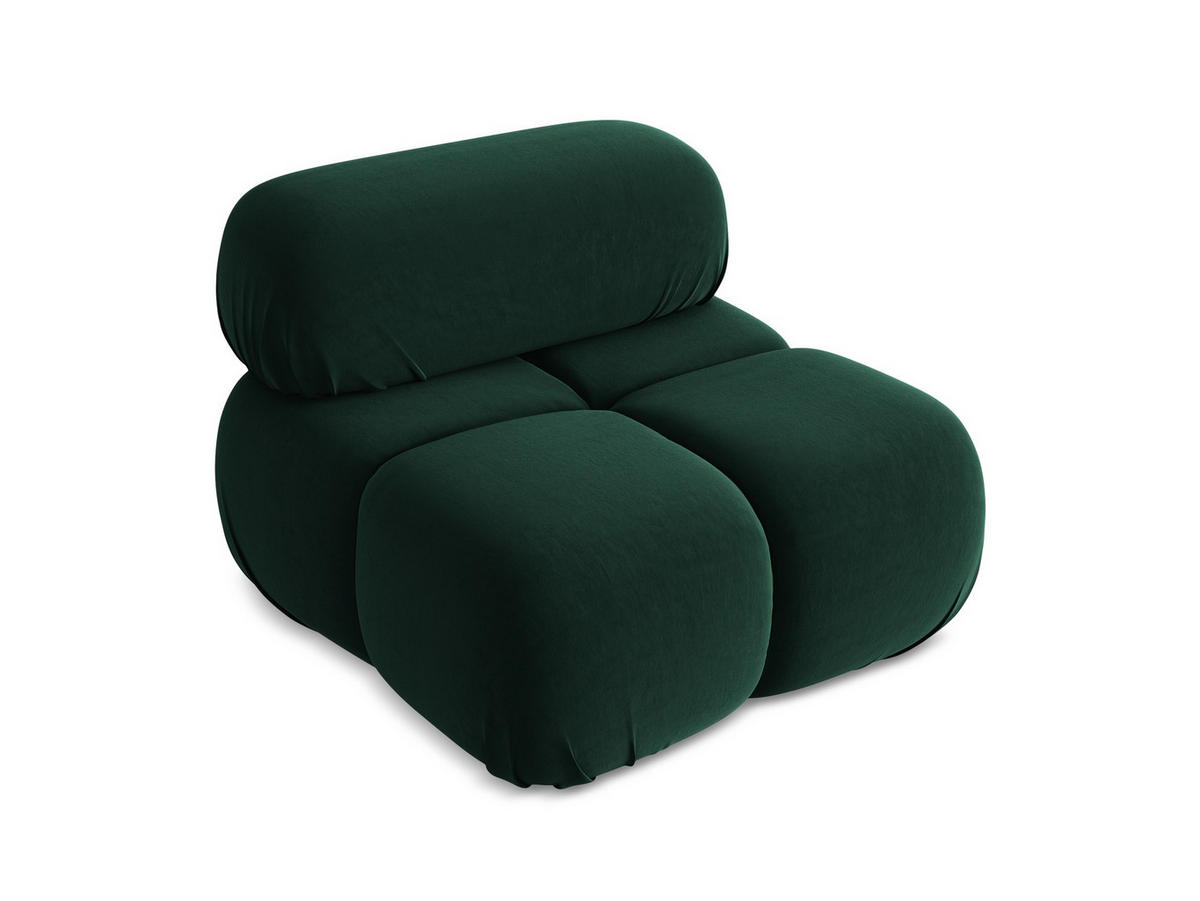 SESSEL Samt Stoff Grün - Blau/Dunkelgrün, Kunststoff/Textil (96/70/95cm) - Makamii