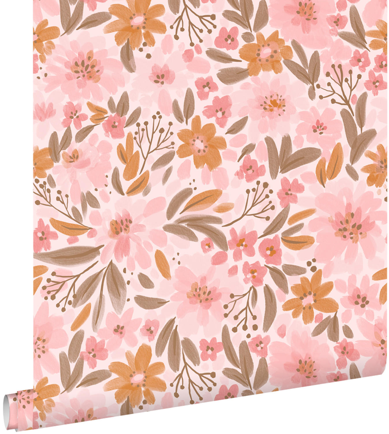 TAPETE Blumen 50 x 900 cm - Pink, Papier (50/900cm) - ESTAhome