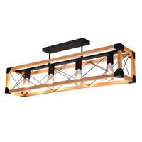 LED-DECKENLAMPE Breite 100cm, Holzbalken - Schwarz/Naturfarben, Holz/Metall (20/100/32cm) - meineWunschleuchte